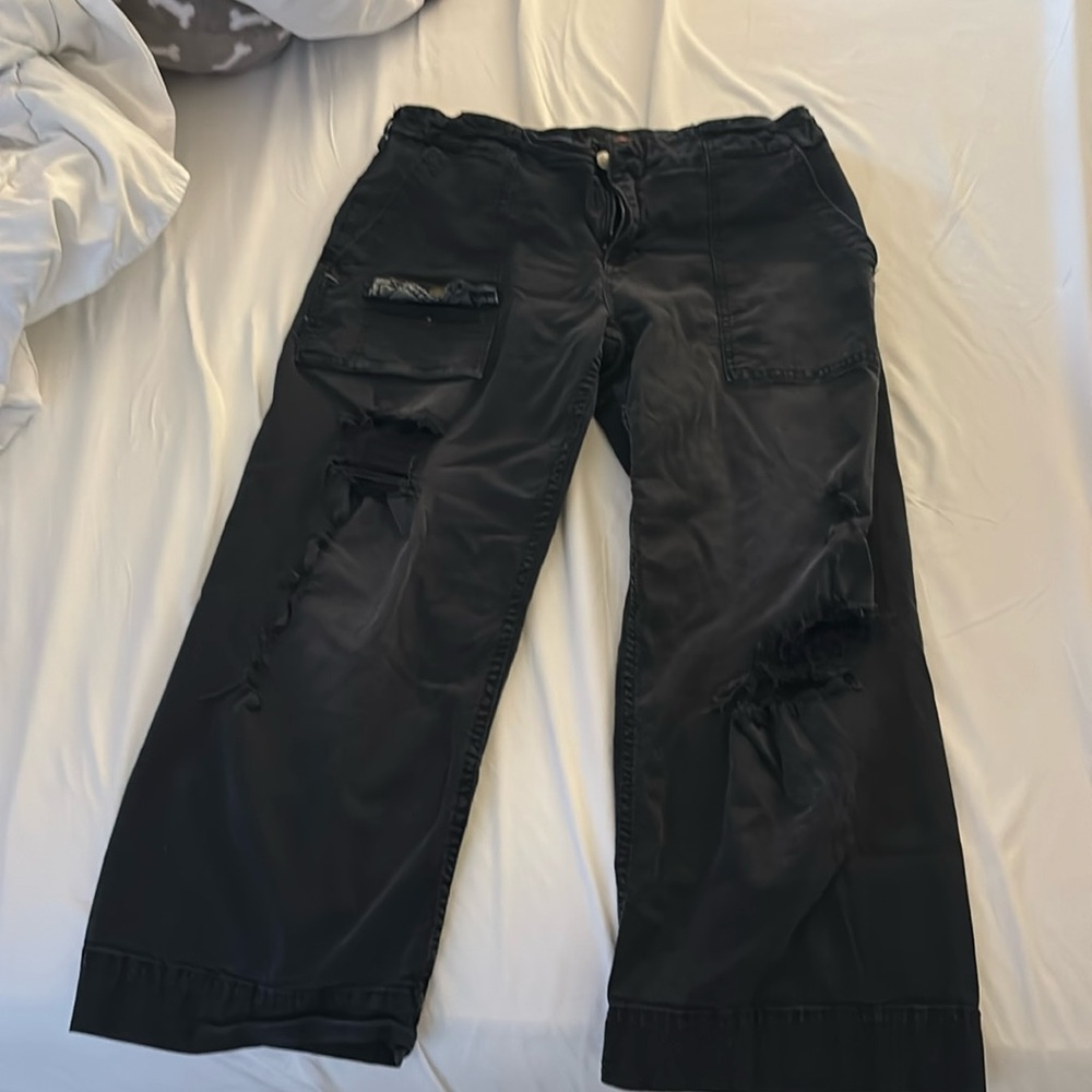 Anthropologie - Pilcro wide leg black jeans